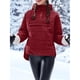 thumbnail image 5 of Chaqueta Acolchada Oversize para Mujer, Estilo Dolman, con Capucha, Larga, Cálida y Estilo Top Rojo Vino M, 5 of 7