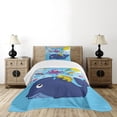 thumbnail image 4 of Ambesonne Playroom Quilted Bedspread Set 2 Pcs, Marine Animals, Twin Size, Multicolor, 4 of 5