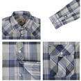 thumbnail image 3 of Coevals Club Men's Western Cowboy Long Sleeve Pearl Snap Plaid Work Shirts Blue Light Gray 13 4X-Large, 3 of 4