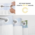 thumbnail image 3 of No Hook Shower Curtain with Snap in Liner, Watercolor Farmhouse Fence Birds Floral Waterproof Fabric Bathroom Curtain Mesh Top Window, USA Flag Theme Shower Curtains 60x72in, 3 of 9