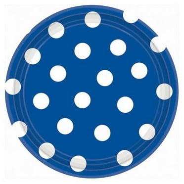blue polka dot dessert plates party accessory