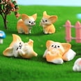 thumbnail image 6 of Yesbay 2Pcs Fennec Fox Ornament Adorable Handicraft Decorative Resin Cute Miniature Fennec Fox Figure Micro Landscape, 6 of 8