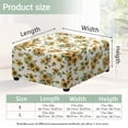 thumbnail image 7 of Xoenoiee Sunflower Bee Print Stretch Velvet Ottoman Slipcover Square Folding Storage Stool Ottoman Cover Breathable Footstool Covers Slipcover Chair Covers for Living Room, L, 7 of 7