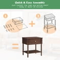 thumbnail image 4 of Merluxy Solid Wood Nightstand Set of 2 with Turned Legs, Vintage Wide Bedside Table with Drawer, Wooden End Table for Bedroom/Living Room, Drak Walnut, 4 of 9