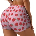 thumbnail image 2 of Naloa Hand Drawn Strawberry Biker Shorts for Women Seamless Scrunch Short Women’s Yoga Shorts for Gym Running Sport Shorts - X-Large, 2 of 9