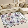 thumbnail image 2 of Watercolor Lavender Rose Non-Slip Runner Rug Washable Soft Absorbent Living Room Rugs for Bedroom 63x48 Inches Home Decor, 2 of 7