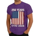 thumbnail image 2 of Mens Graphic T-shirts 250 Anniversary USA Shirt Short Sleeve Crewneck Tee Independence Day Celebration T Shirt for Men Purple L, 2 of 4