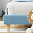 thumbnail image 4 of Senfot Twin-XL Velvet Upholstered Platform Bed Frame, Adjustable Headboard, Wood Slat Support, No Box Spring Needed, Easy Assembly, Boys & Girls Bed, Blue, 4 of 7