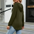 thumbnail image 4 of WEAIXIMIUNG Women's Novelty T-Shirts Plus Size Ladies' V Neck Solid Color Button Drawstring Long Sleeve Loose T Shirt, 4 of 4
