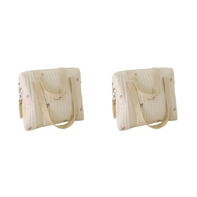 Sonducket Bolsas de mamá de moda con multifuncional para cochecito, prácticas bolsas de algodón para mamá para tulipanes de bebé tulipanes 2Conjunto