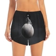 thumbnail image 2 of Daiia Astronaut Sitting On Mercury Planet Pattern Women's 2 in 1 Running Shorts - Lightweight Athletic Workout Gym Yoga Shorts Liner with Phone Pockets-Large, 2 of 7