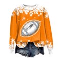 thumbnail image 6 of GEWSEY Womens Football Sweatshirt Sparkly Sequin Rugby Sweatshirts Game Day Pullover Tops Fall Weekend Events Family Outfits (Orange, S), 6 of 6