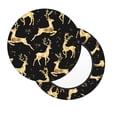 thumbnail image 2 of Kll Christmas Gold Deers Round Bar Chair Cushion Cover 13 Inch,Bar Stool Protector With Elastic, Soft Washable, 2 of 7