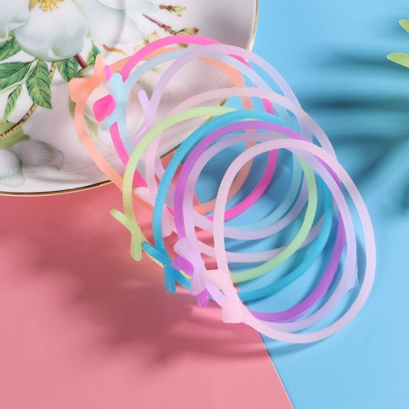 GOOHOCHY Silicone Hairband for Tying Hair with Bow Shape Design Assorted Color Fits All Ages