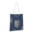 thumbnail image 2 of YFYANG Reusable Cotton Canvas Tote Shopping Bag, Watercolor Floral Pattern Washable Portable Grocery Bag for Daily Travel, 2 of 8