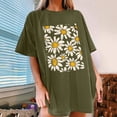 thumbnail image 2 of Faldas Cortas para Mujeres, Impresión de Flores Casual Oversized Camiseta de Manga Corta Top Hecho de 95% Poliéster 5% Spandex para Primavera Verano, Falda Corta de Verano, 2 of 7