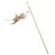 thumbnail image 1 of Juguete interactivo para gatos con plumas y palo de madera. Estimula los instintos naturales., 1 of 3