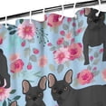 thumbnail image 3 of French Bulldog and Flower Shower Curtain 36"x72" ,Bathroom Decorative Shower Curtains Set with 12 Hooks,Modern Waterproof Washable Shower Curtain, 3 of 6