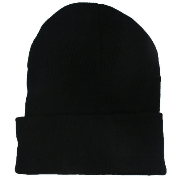Plain Beanie Hat Solid Color Cap Skull Knit Warm Winter Blank Beany Men or Women Black