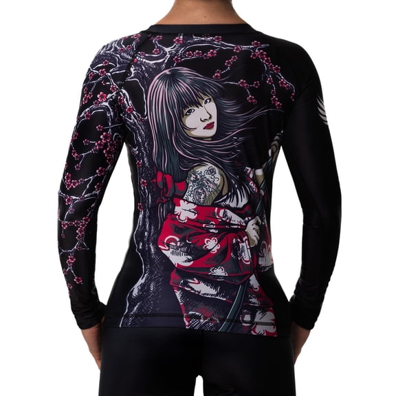 Raven Fightwear Women's Sakura BJJ Rash Guard MMA Black