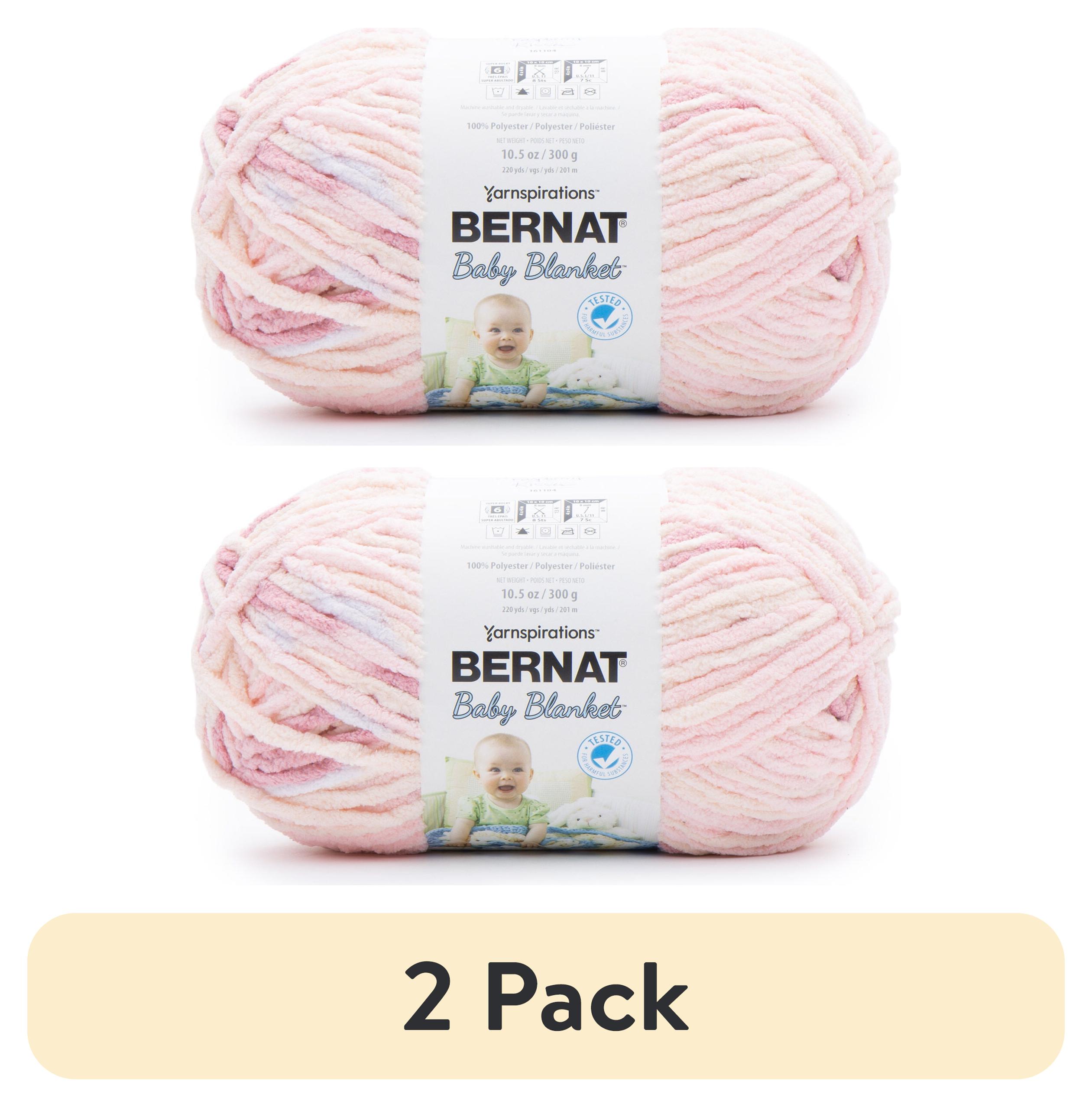 Bernat Baby Blanket Yarn, Raspberry Kisses, 2-Pack