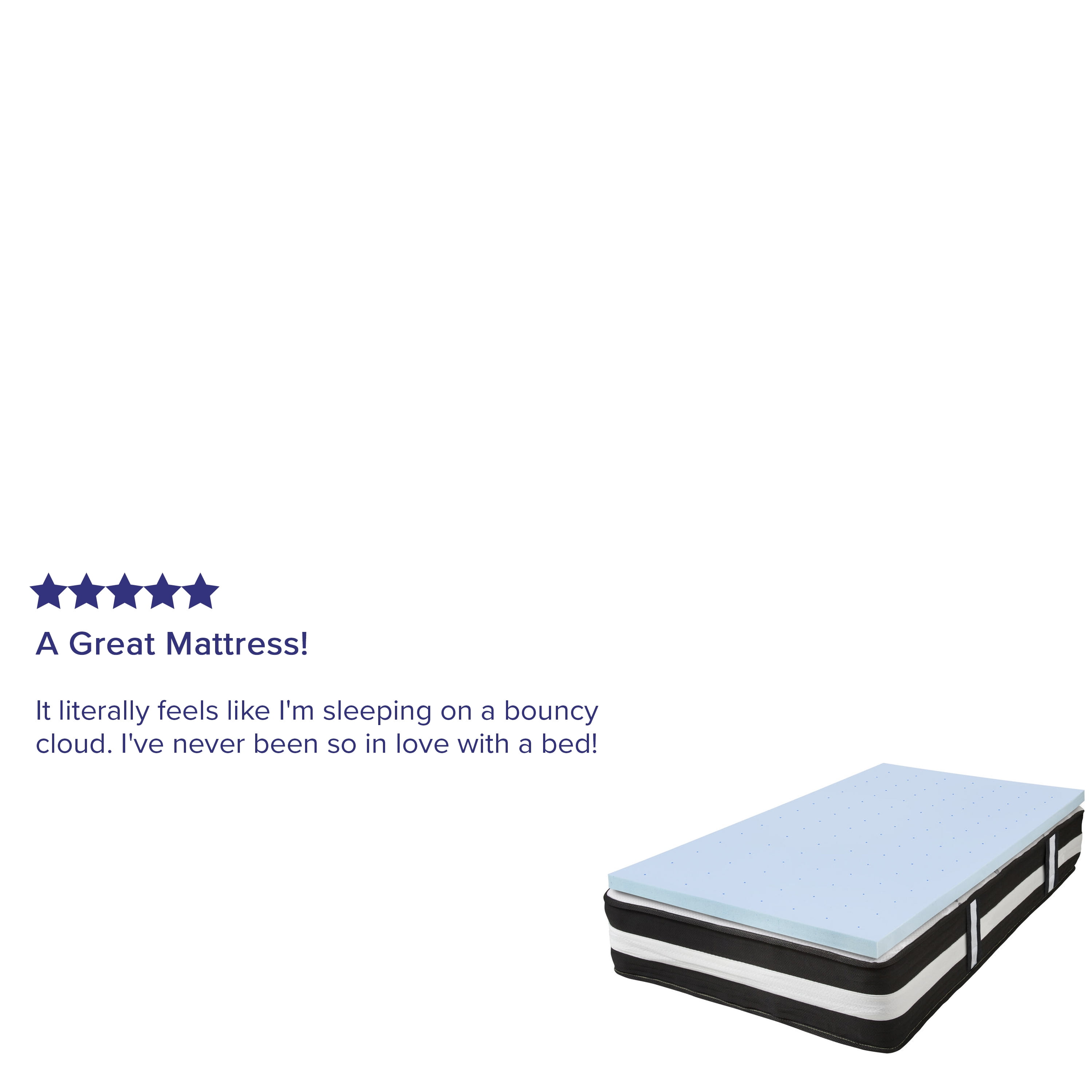 Emma + Oliver Twin 12" Mattress & Gel Memory Foam Topper Bundle Set