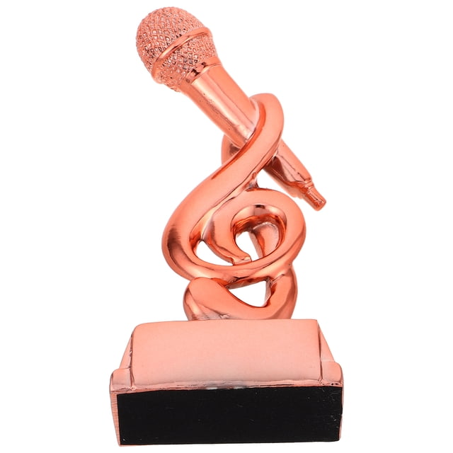 Raindrops Trophée de Microphone en Résine avec Notes Musicales pour Discours Karaoké et Décoration d'Événement Musical