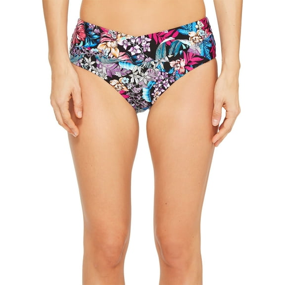 Kenneth Cole New York Womens Tropical Bikini Bottom Small S Black