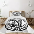 thumbnail image 3 of Ambesonne African Quilted Bedspread Set 2 Pcs, Tribe Woman Frame, Twin Size, Black and White, 3 of 6