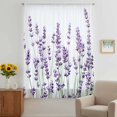 thumbnail image 3 of Purple Lavender Sheer Curtains 45 Inches Long, Spring Botanical Garden Florals Motifs Light Filering Curtains, Breathable Simi Curtain Privacy Drapes for Kitchen Bathroom Small Window Treatment, 3 of 9