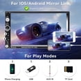 thumbnail image 4 of CAMECHO 7" Doble Din Car Stereo Audio Bluetooth Reproductor MP5 USB FM Radio Multimedia + 4 LED Mini Cámara de Respaldo con Volante Soporte Remoto Sincronización de Teléfono Móvil (Usado en Android/iO, 4 of 5