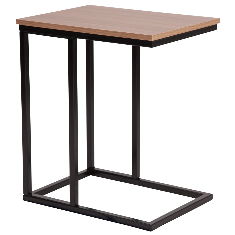Flash Furniture Aurora Rustic Wood Grain Finish Side Table with Black
