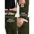 thumbnail image 6 of RAW X Mens Belted 12.5" Inseam Knee Length Cargo Shorts, Olive, 40, 6 of 7