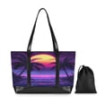 thumbnail image 7 of FORMRS Canvas Laptop Tote Bag for Women with 15.6" Computer Compartments Shoulder Handbag, Pink Digital Art, 7 of 7