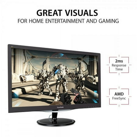 ViewSonic - 23.6" LED HD FreeSync Monitor (DVI, DisplayPort, HDMI, VGA) - Black