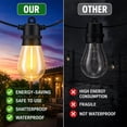 thumbnail image 3 of DAYBETTER S14 Outdoor String Lights, 100FT(2*50FT) Waterproof Hanging Lights, with 30 Shatterproof Edison Bulbs, for Garden, Patio, 3 of 7