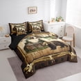 thumbnail image 3 of Feelyou Western Jungle Bear Bedding Comforter Set 7 Pieces, Farmhouse Wooden Cabin Full Bedding Set, Teens Adult Men Reversible Fitted Sheet Flat Sheet, Luxury Bedroom Decor, 3 of 7