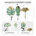 thumbnail image 2 of Raindrops 3-Piece Decorative Wall Hooks Set Leaf Shape Lightweight Practical Bag Hangers for Home and Office, 2 of 8