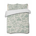 thumbnail image 2 of Green Spring Floral Full Size Down Alternative Comforter, Lightweight Comforter Quilt Bedding Set with Pillow Shams Summer Botanical Vintage Farmhouse All Seasons Bed Comforter Duvet Insert 78"x90", 2 of 7