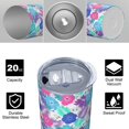 thumbnail image 4 of Pioneer Flower Floral Print Pattern 20oz Skinny Tumbler with Straw & Lid, Double Wall Vacuum Insulated Cup, Leak-Proof, Cup Holder Friendly, Hot 6H Cold 12H, 4 of 6