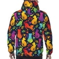 thumbnail image 7 of Wukai Colorful Cats Print Men Hoodies Fleece Sweatshirts Long Sleeve Sweaters Pullover Fall Outfits Winter Clothes-Small, 7 of 7