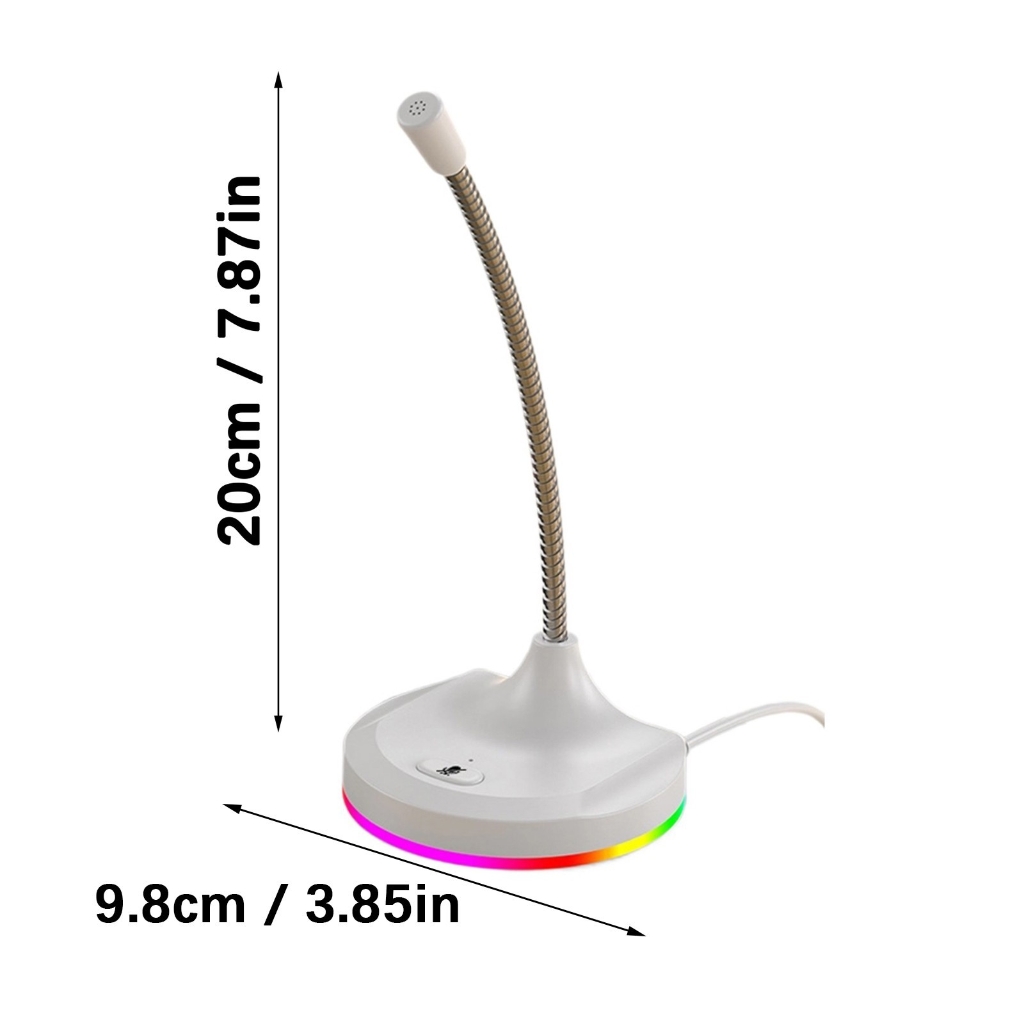 Drrntien Computer Tabletop Microphone Gaming USB Capacitor Recording Microphone for PC