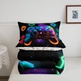 thumbnail image 3 of Gaming Bedding Set Full 3pcs Soft,Colorful Galxy Bedding Decor,Gamepad Reversible, 3 of 5