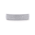 thumbnail image 2 of 1/3 Ct Round Cut Lab Created Moissanite Diamond Mens Wedding Band Ring In 14K White Gold Plated Sterling Silver(G-H Color,VVS1 Clarity,0.33 Cttw)-8.5, 2 of 9