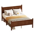 thumbnail image 4 of Euroco Wood Full Size Platform Bed with Headboard and Footboard, Dark Walnut, 4 of 14