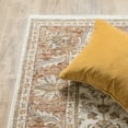 thumbnail image 6 of 2' X 8' Rust And Ivory Oriental Power Loom Stain Resistant Runner Rug With Fringe, 6 of 10