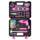 thumbnail image 1 of Juego de herramientas SOLUDE Pink de 130 piezas con destornillador inalámbrico de 3,6 V, 1 of 8