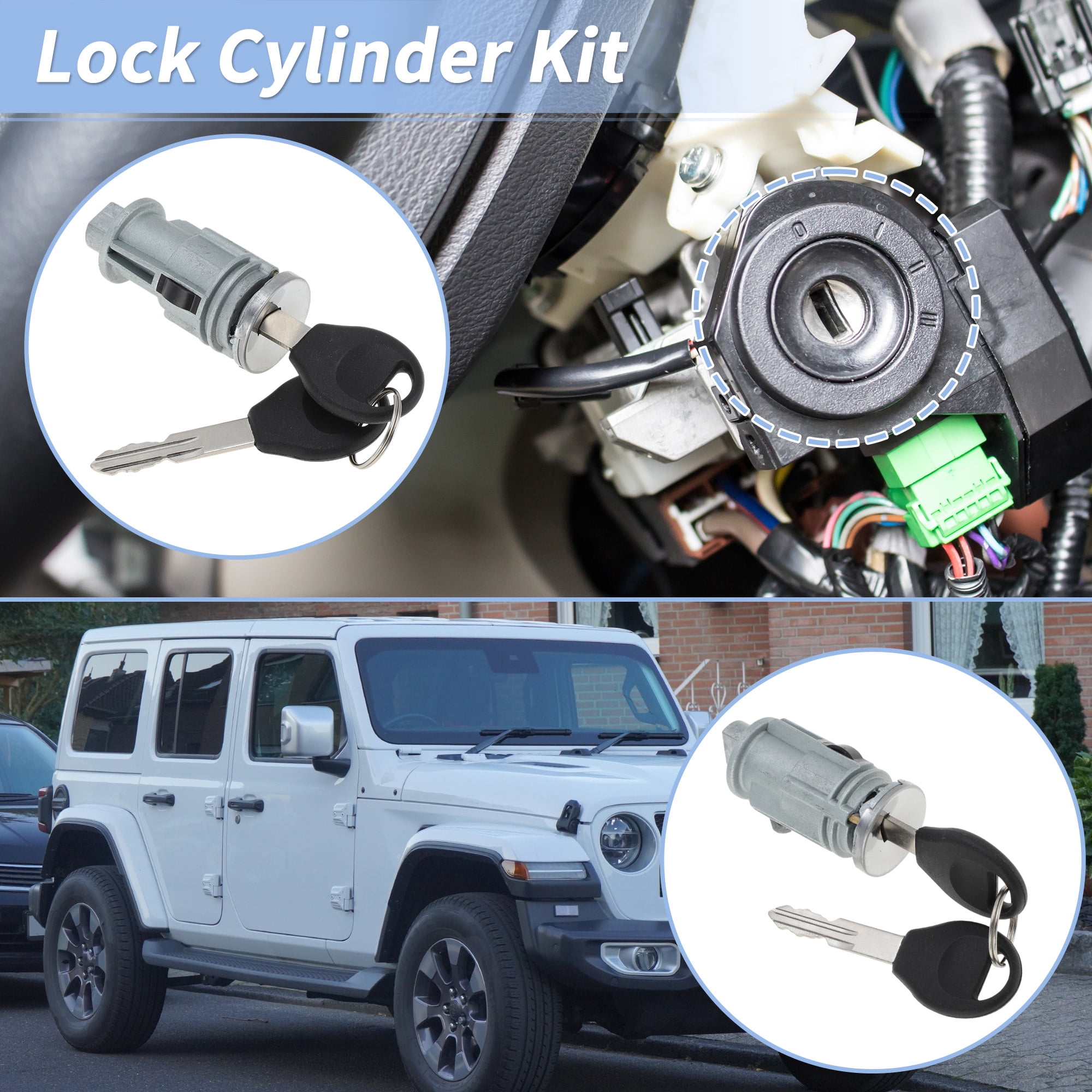 Unique Bargains Ignition Lock Cylinder for Jeep Wrangler TJ and for Dodge Stratus