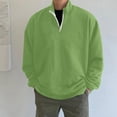 thumbnail image 2 of Uooqdmx Sweatshirts for Men Quarter Zip Pullover Men Casual Loose Hoodless Oversize Zipper Solid Stand Collar Pullover Sweater Top Men's Fashion Hoodies & Sweatshirts Green 1 Xl, 2 of 6