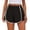 Black, variant on Vivianyo HD Shorts for Women Summer Clearance Women's Summer Solid Color Sexy Elastic Waist Side Pleated Casual Shorts